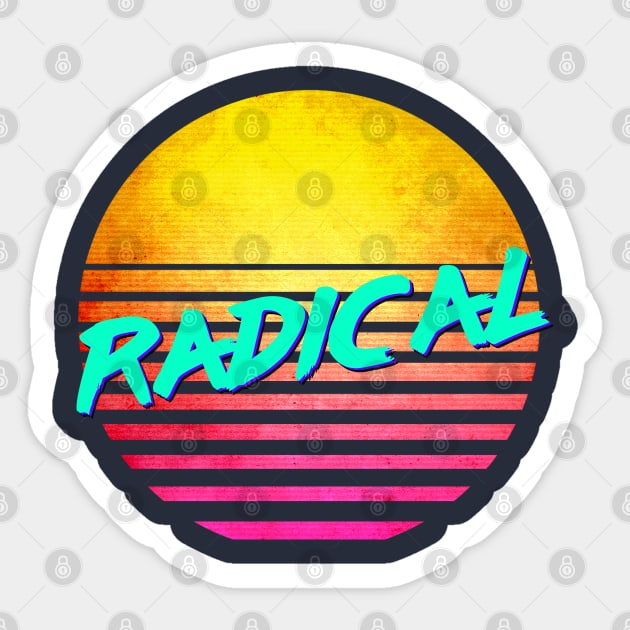 Funny Nostalgic Retro 80's "RADICAL" Sticker by GWENT